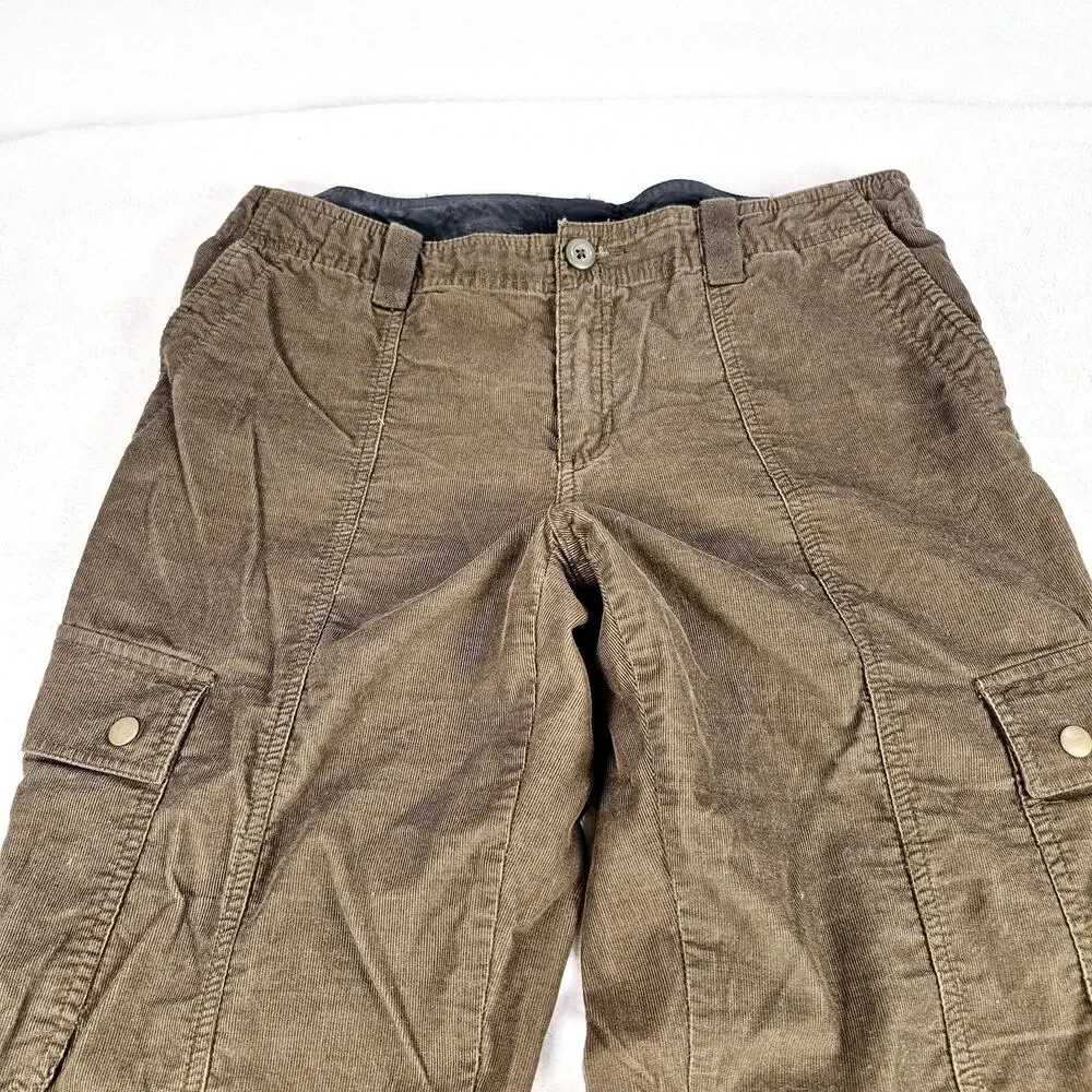 London Jean Women's Marisa Fit Corduroy Cargo Pants Brown Size 12